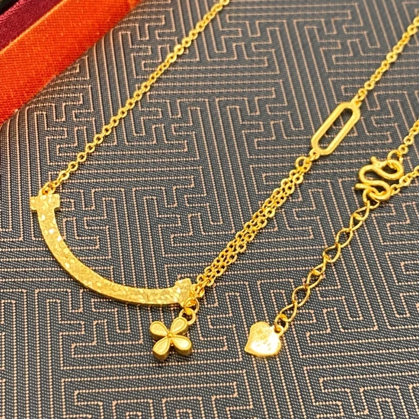 坠链均足银 老铺匠 足银999微笑项链