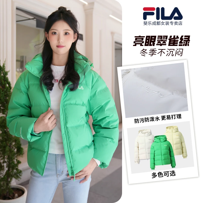 【85绒子】斐乐女冬季新款高保暖可拆卸连帽面包羽绒服F11W549909F