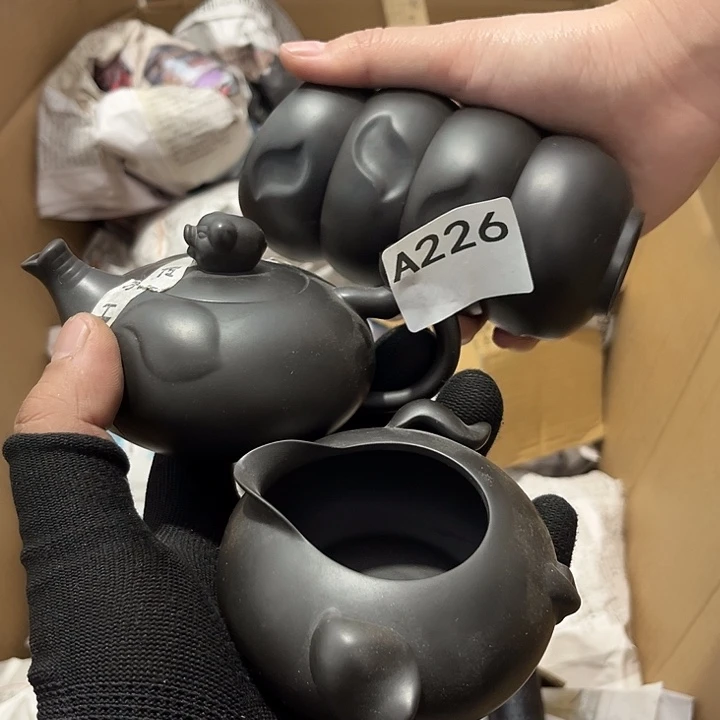 瓷片茶摆件工艺品摆件666
