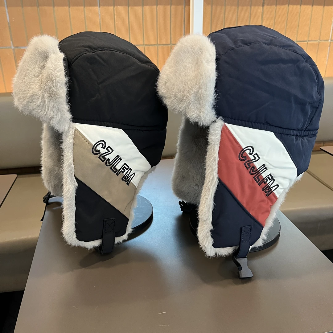 中大童雷锋帽男女冬季新款拼色保暖加绒加厚户外滑雪防寒护耳帽