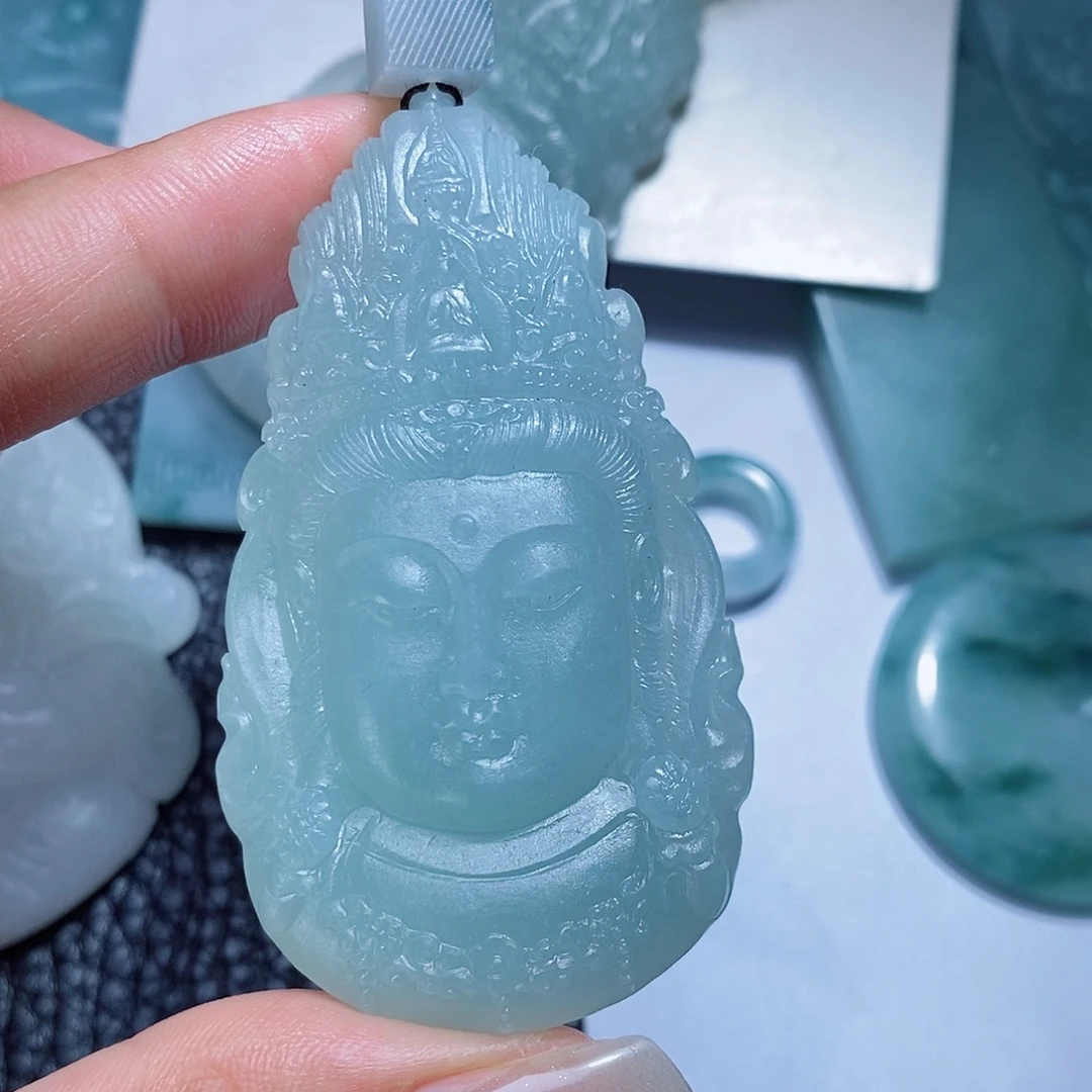 叫***️定制翡翠未镶嵌毛货付款后确认抛光