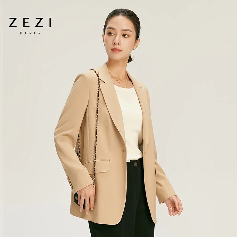 ZEZI【小水专属】【JP进口三醋酸】简约通勤单排扣休闲西服22AW0012-J