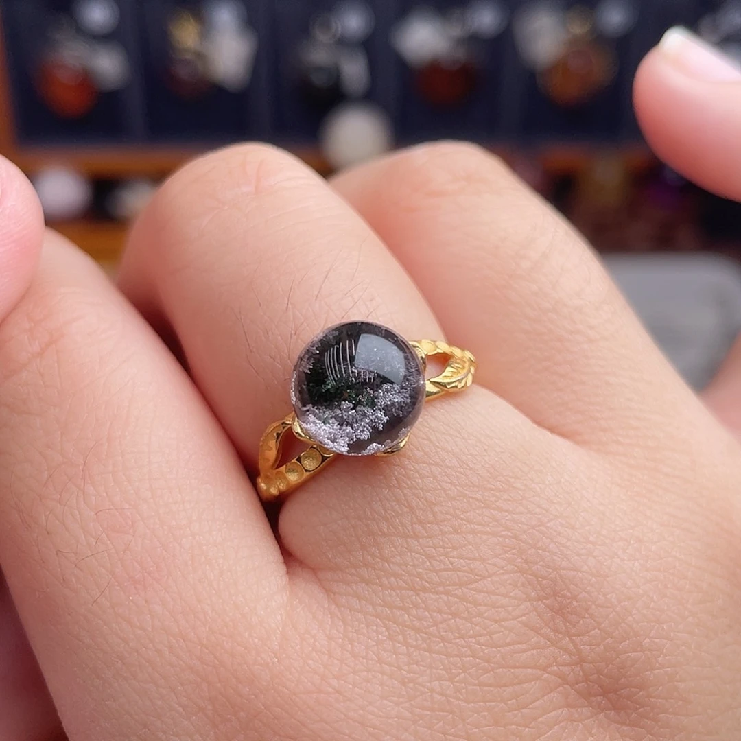 水晶戒指银S925镶嵌111111