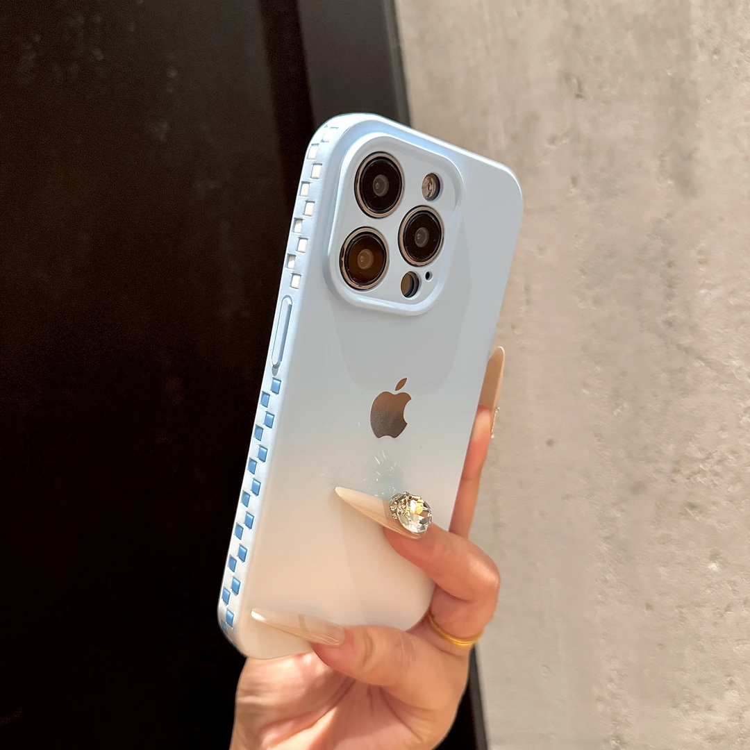 新款高级纯色肤感适用苹果16手机壳iPhone15promax简约14女13撞色