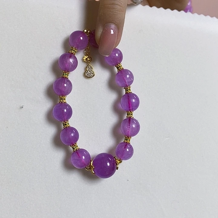 锂辉石未镶嵌紫锂辉高冰收藏级顶配手串11+