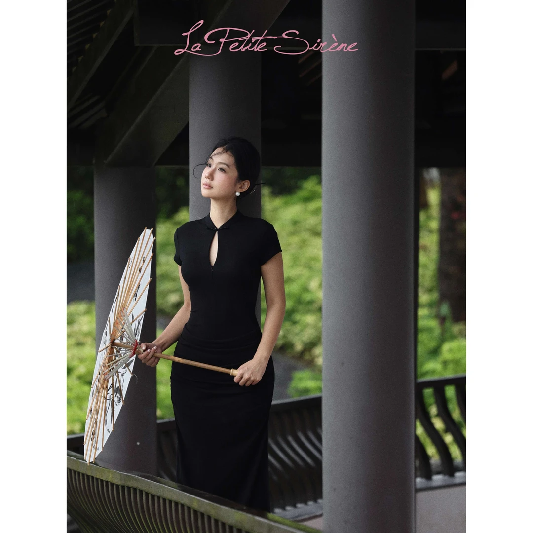 LPS | 【鎏墨】郭卷毛同款黑色修身百搭气质长裙+上衣L34790JM52