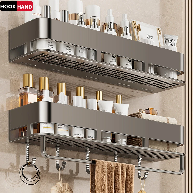 卫生间置物架免打孔毛巾架壁挂浴室洗手间洗漱台化妆品收纳架