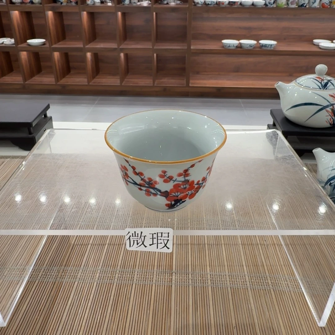 釉下手绘茶具微瑕