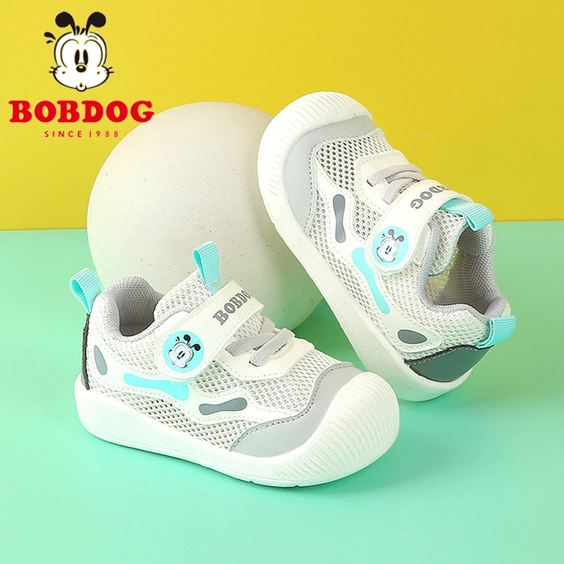 巴布豆婴儿学步鞋男宝宝软底儿童鞋子夏季网面透气稳步机能鞋女宝