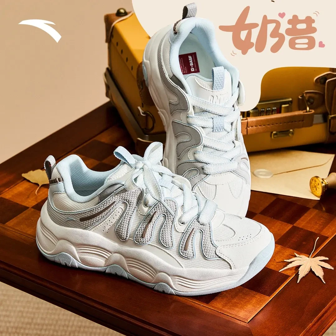 【软底轻弹】安踏奶昔2生活休闲鞋女子潮流百搭舒适厚底增高休闲鞋