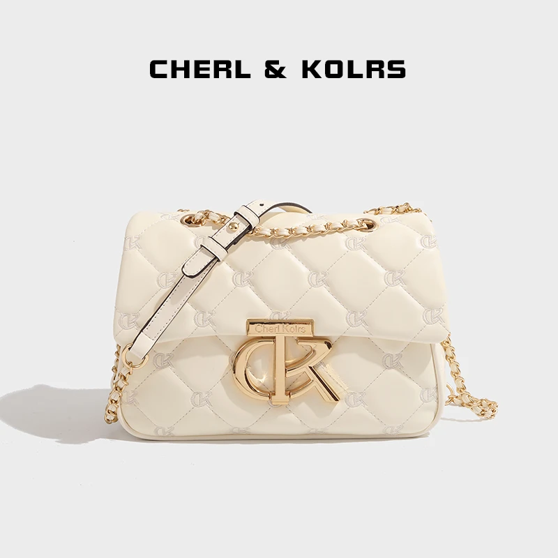 CherlKolrs单肩白色百搭小香风斜挎包时尚女士经典手提斜挎女包