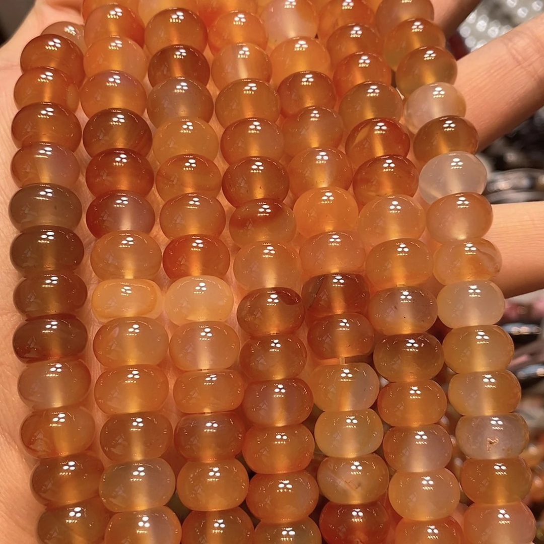 玛瑙/玉髓未镶嵌珠宝半成品天然溏心玛瑙算盘一条12mm
