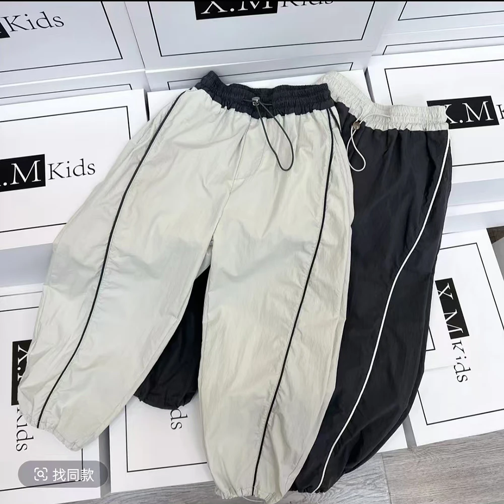 儿童拼接春季工装裤男女童韩版百搭春夏休闲长裤