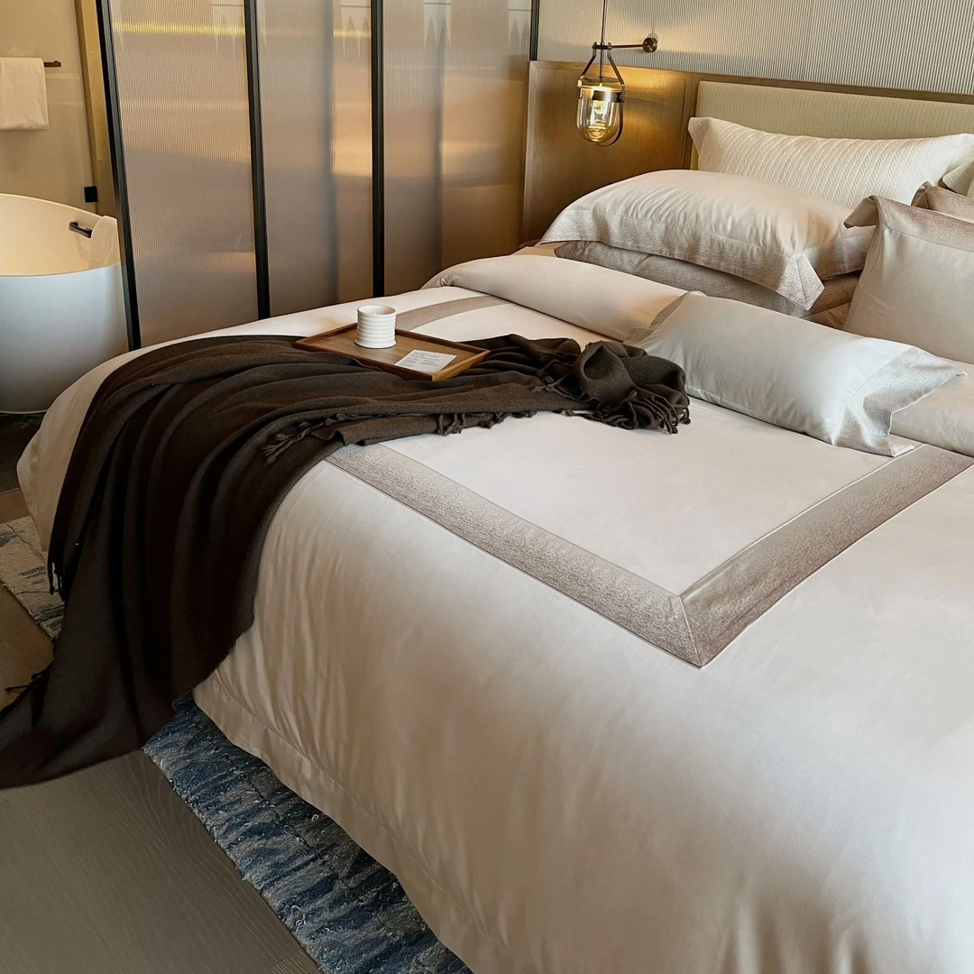 伊丹丨全棉长绒棉拼接工艺高级感轻奢高档柔软细腻亲肤纯棉四件套