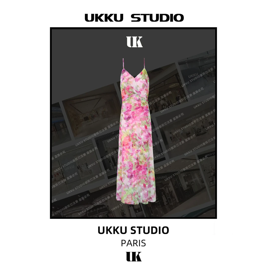 丹丹【UKKU STUDIO】【粉红回忆】腰吊带连衣裙813971