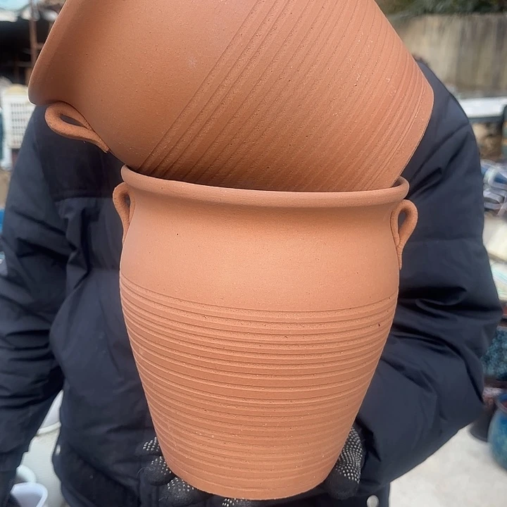 红陶红陶两个口径19高度21