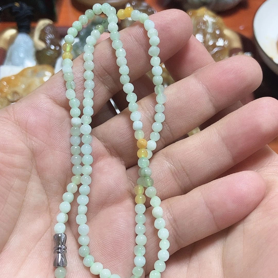 翡翠未镶嵌颈饰翡翠珠链