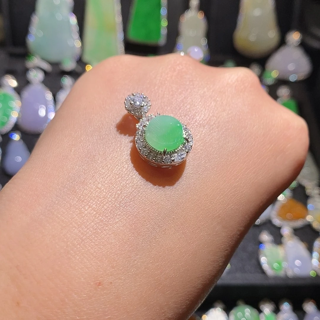 颈饰银S925镶嵌翡翠婧*天然翡翠