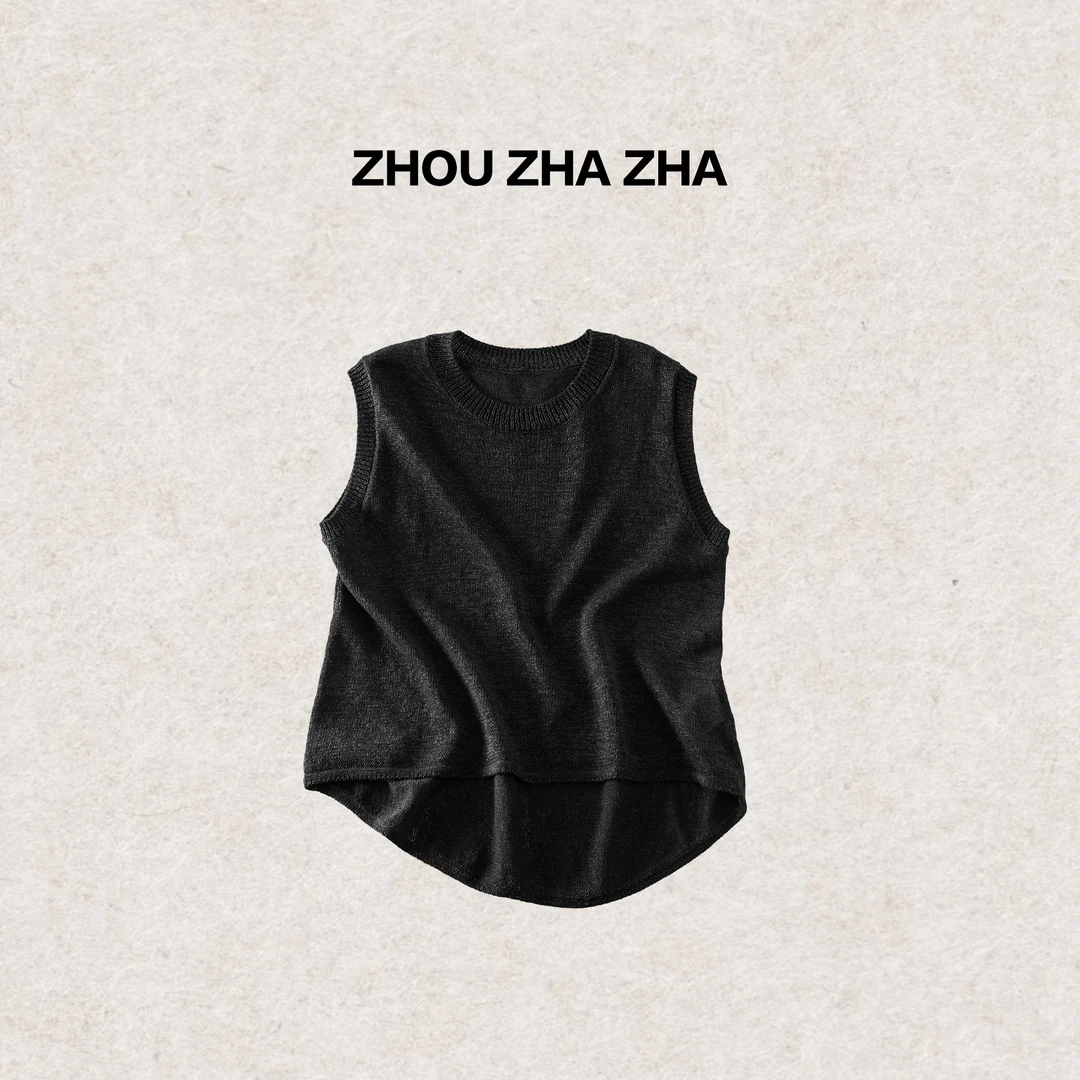 【周炸炸】春季设计感无袖宽松复古松弛力百搭T恤#250272