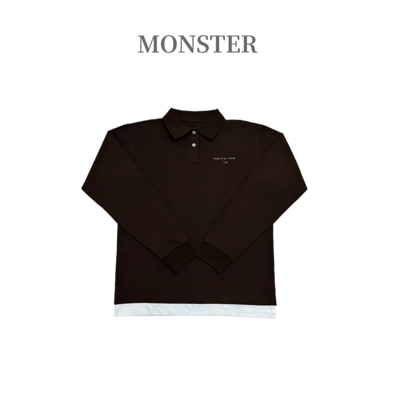 2025春夏新品 百搭休闲 定制格纹肌理Polo下摆拼边女上衣B00897