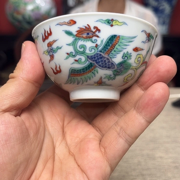 杯子斗彩凤纹杯子