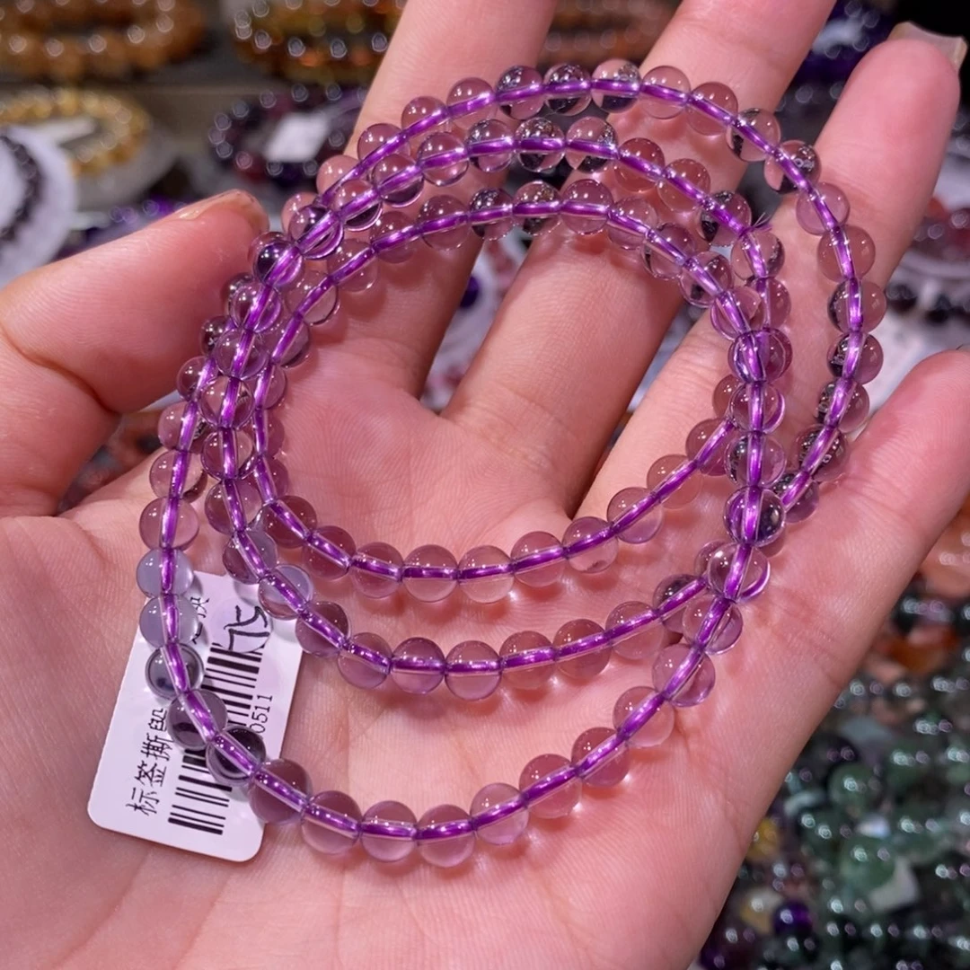 水晶手链未镶嵌紫水晶多圈5+