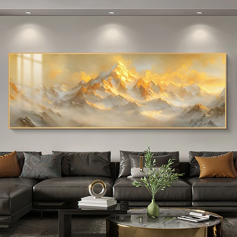 H07日照金山客厅沙发背景墙现代轻奢大气沙发背景墙200*70淼