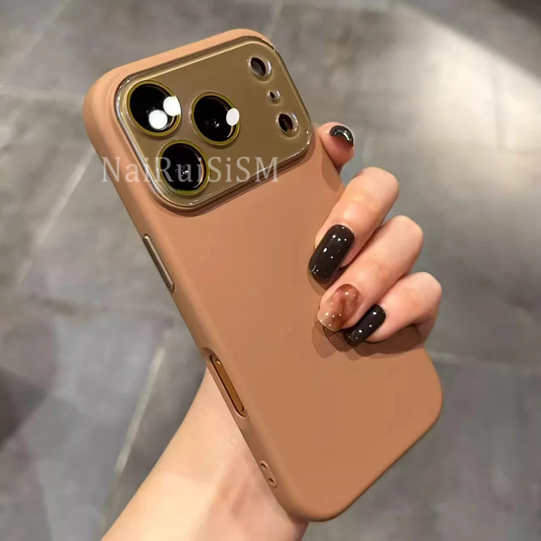 高级感摩卡棕色液态硅胶适用苹果17promax手机壳新款镜头全包17简