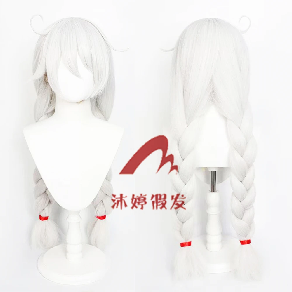 沐婷 崩坏3 月光女神琪亚娜卡斯兰娜cos假发玫瑰网银白色