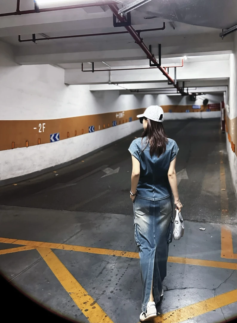 高腰工装风洋气半裙