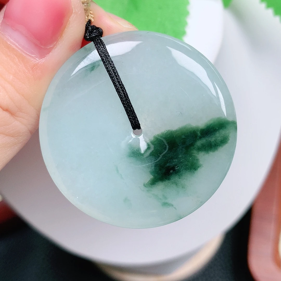 翡翠未镶嵌颈饰平安38.9-5.6