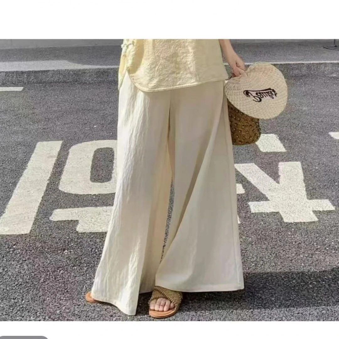 【澜公子8899】松紧腰阔腿裤*新款气质百搭新中式时尚国风裤