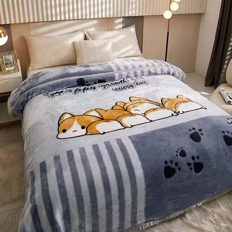 工厂直发150*200cm6斤加厚拉舍尔毛毯被子秋冬可铺可盖毯子宿舍毯