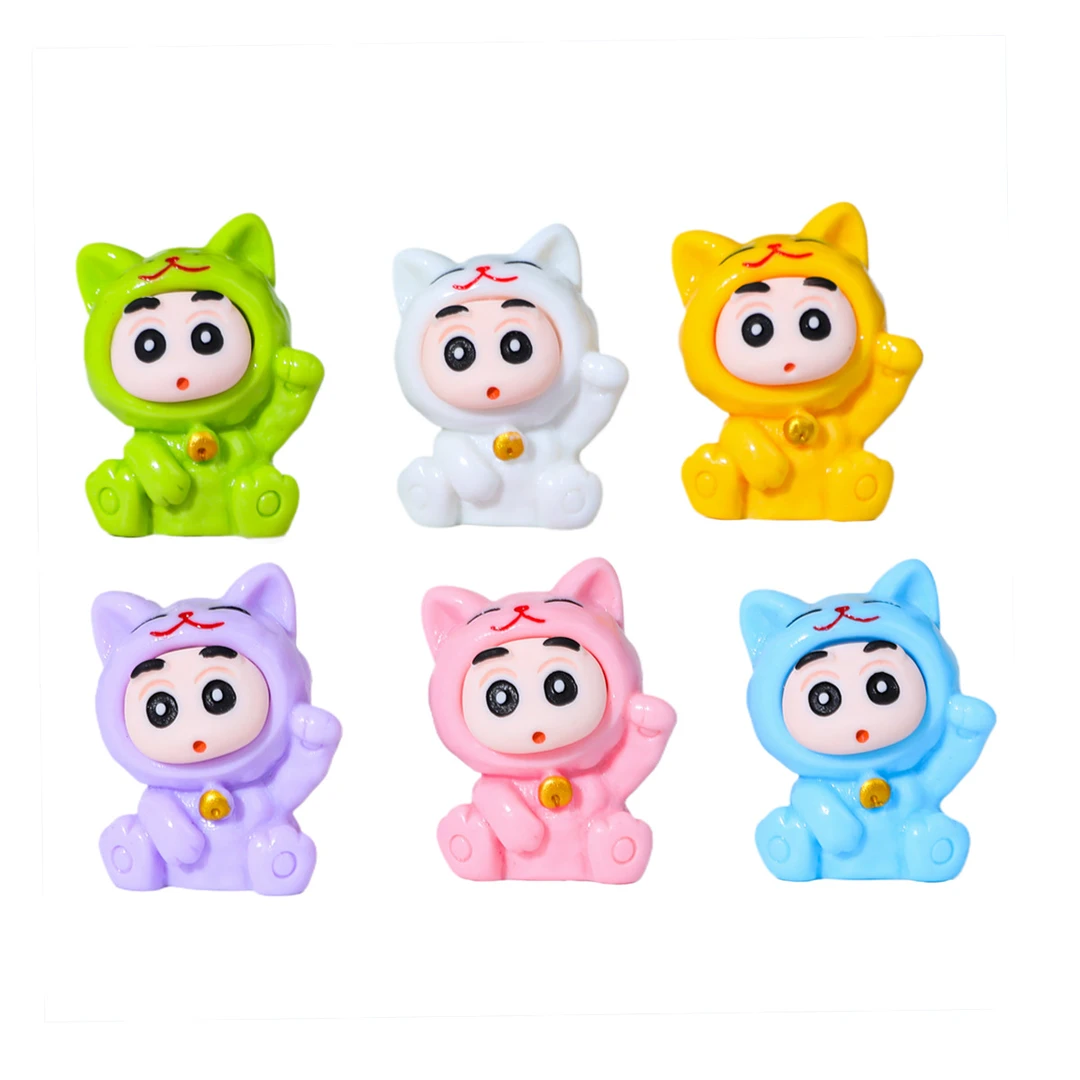 立体卡通树脂实色铃铛小新 饰品配件车载摆件创意DIY手机壳挂件