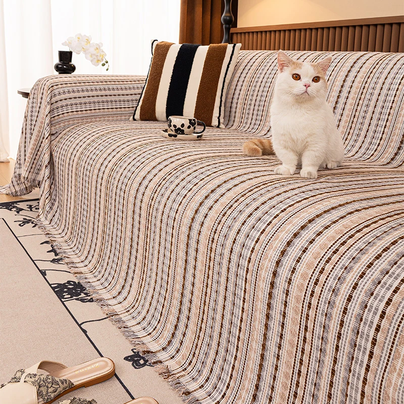 情缘沙发盖巾防猫抓布防滑垫子四季通用型沙发毯全盖毯简约靠背巾