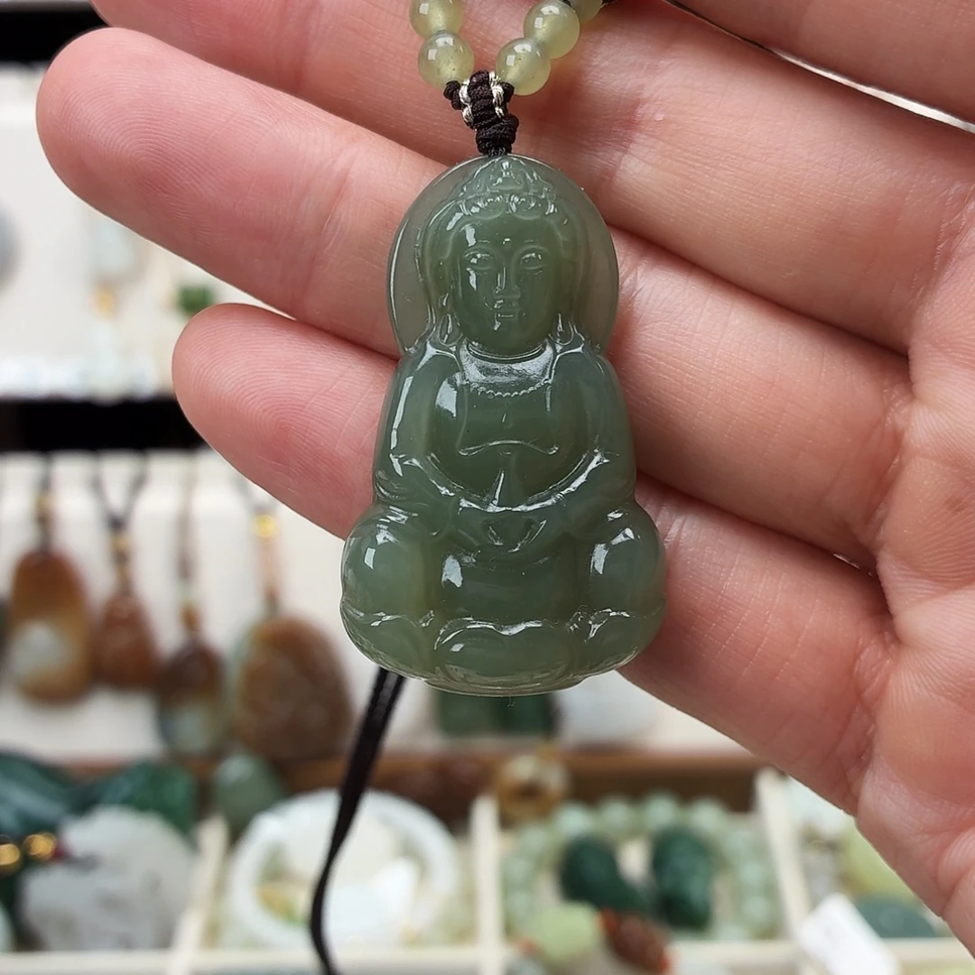 豪***宝和田玉未镶嵌颈饰天然和田玉观音吊坠