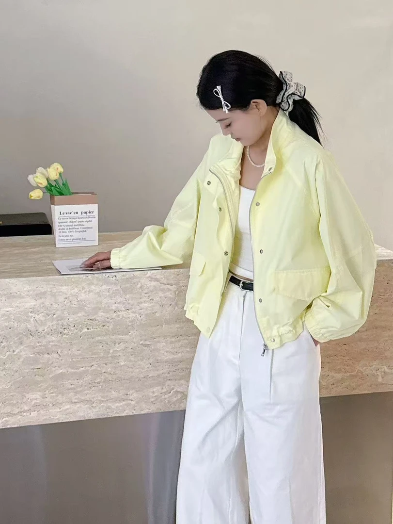 薄款纯色休闲短外套上衣简约时尚百搭