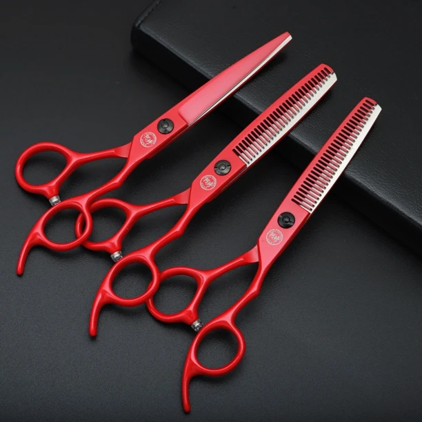 发型师专业美发剪刀，红色剪刀，增加运气