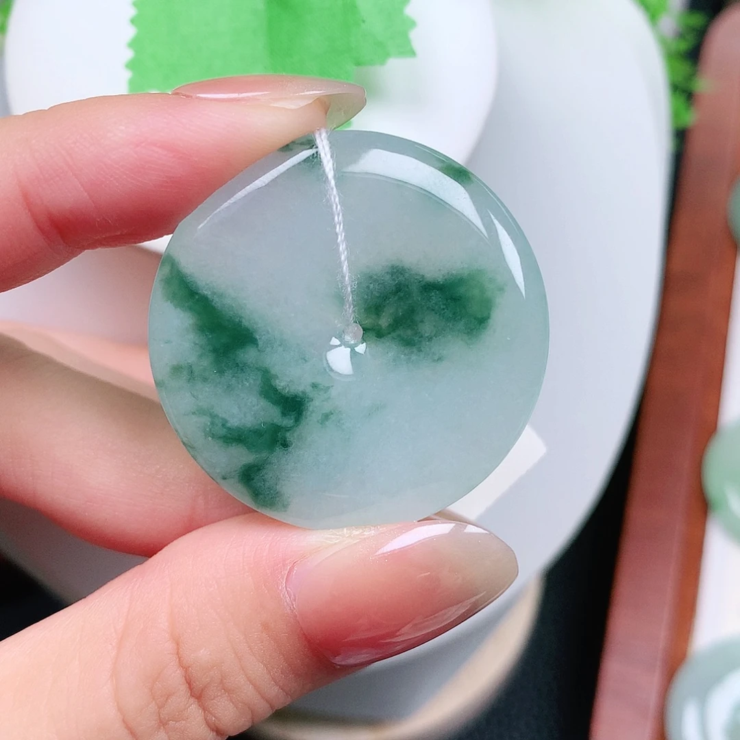 翡翠未镶嵌颈饰平安35.7-5.7