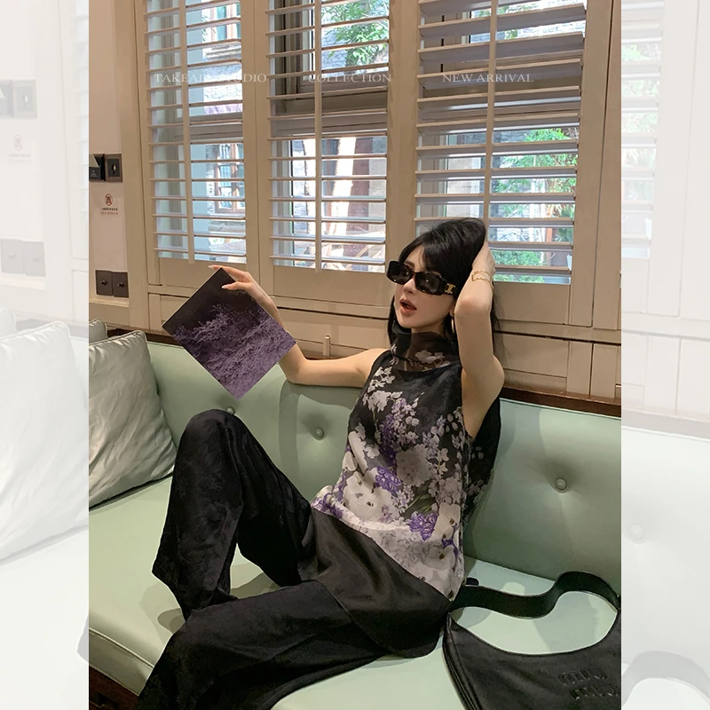 【日播专享五折】  紫藤花古典氛围套头上衣RC242009