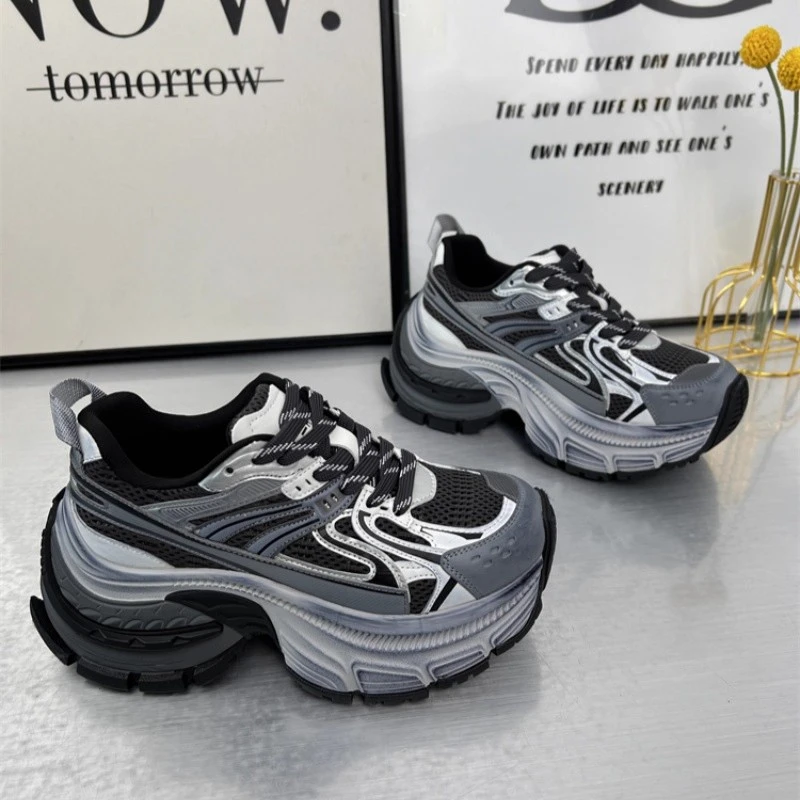 【JTG&SHOES 官方】小个子厚底巴黎老爹鞋女2025秋季新款擦色时尚