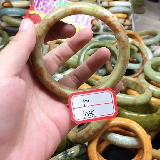 未镶嵌蛇纹石玉手镯Y*