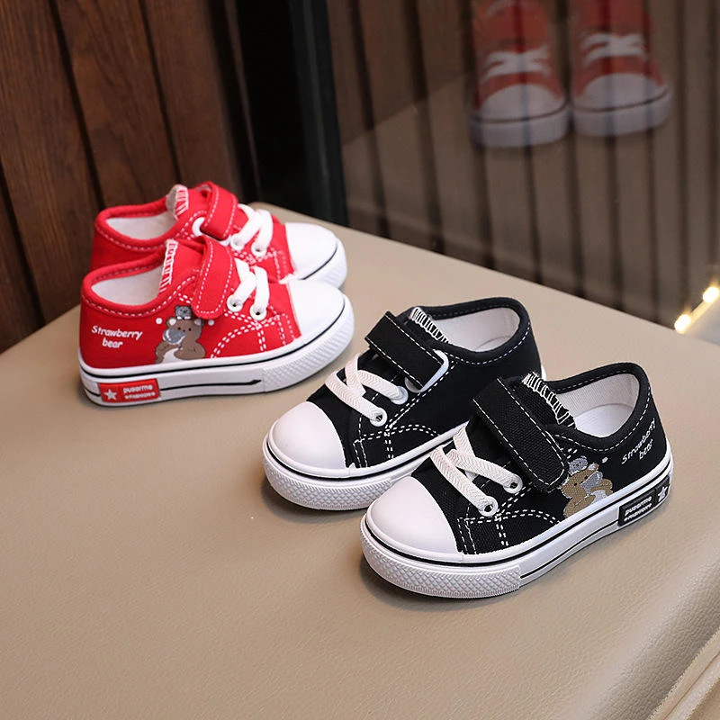 儿童帆布鞋男宝宝鞋子软底学步鞋透气男童板鞋女小童春秋透气布鞋