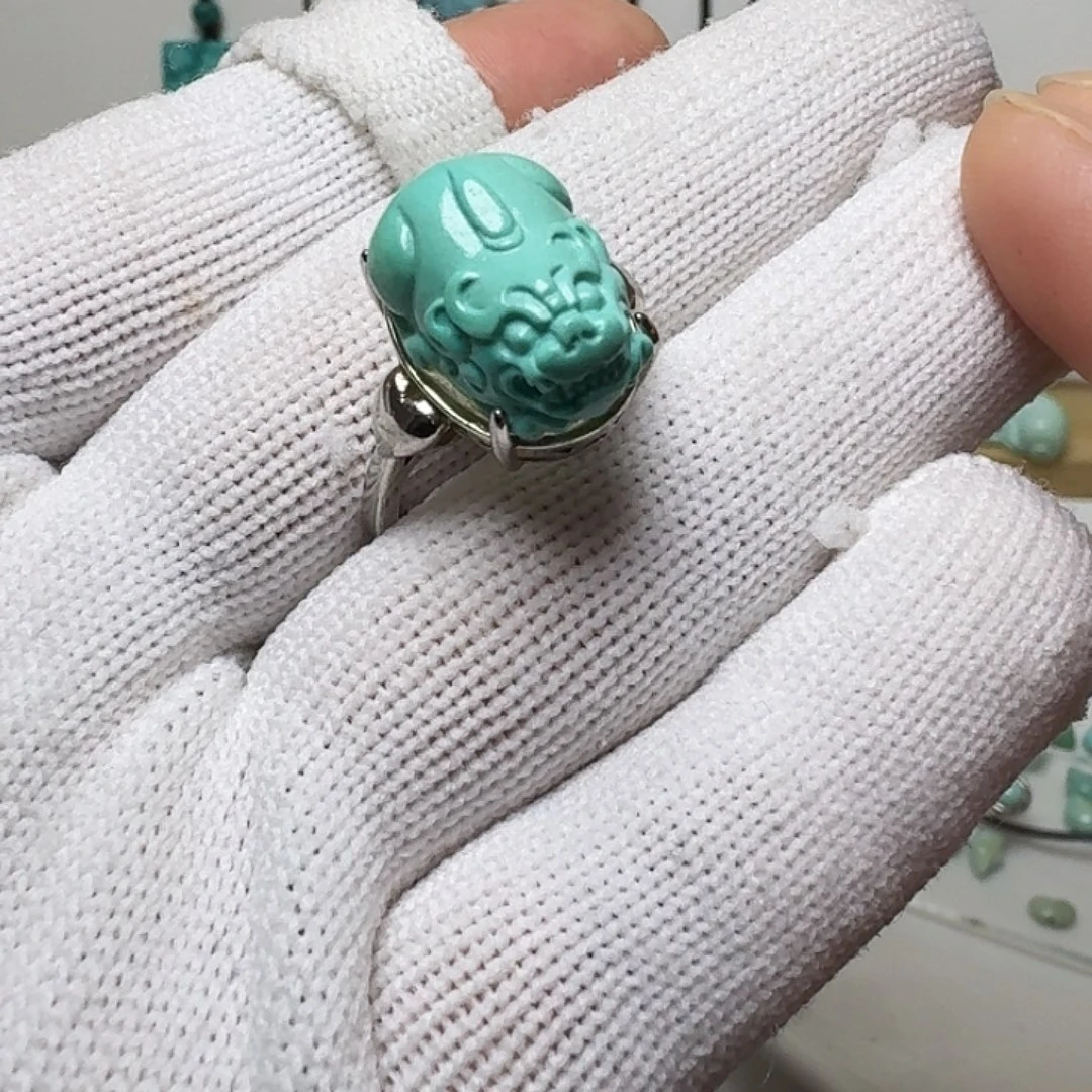 绿松石银S925镶嵌珠宝奇石