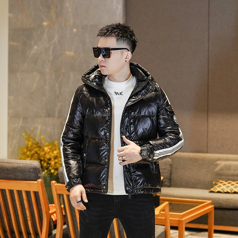 欧洲站连帽羽绒服男冬季白鸭绒加厚保暖防寒面包服男士织带外套潮