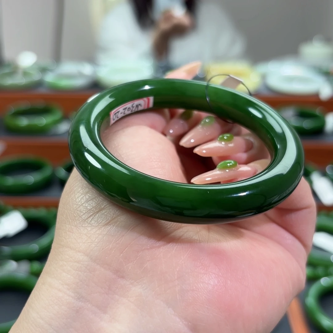 和田玉未镶嵌手镯55-56