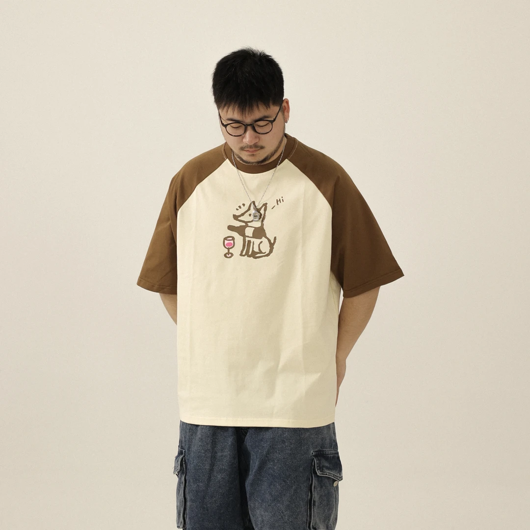 300斤美式大码纯棉短袖T恤2025夏季痞帅宽松上衣男生圆领日系t恤