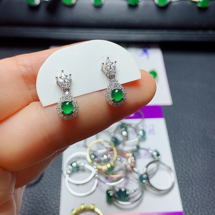 银S925镶嵌戒指翡翠