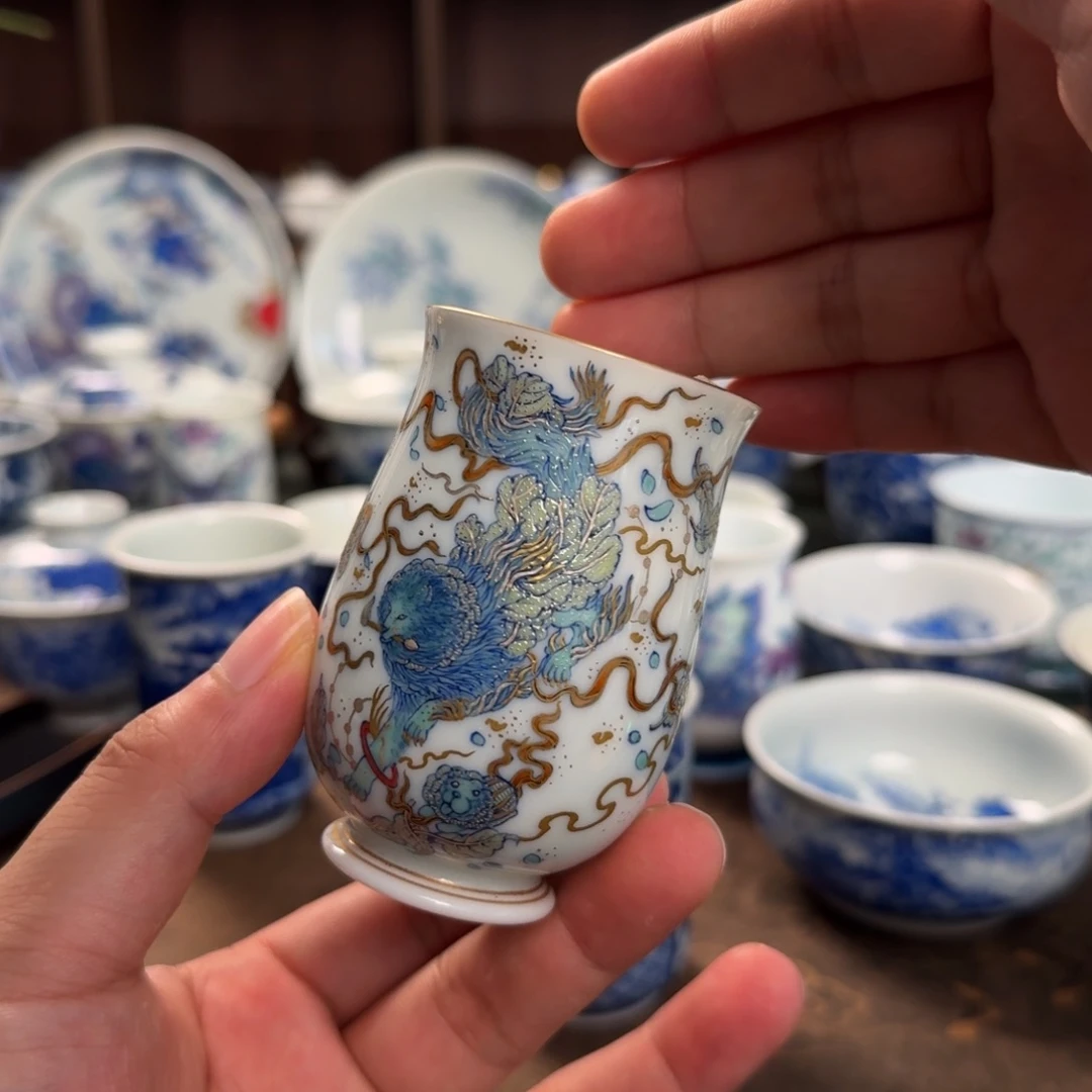 星***痕纯手工手绘陶瓷茶具