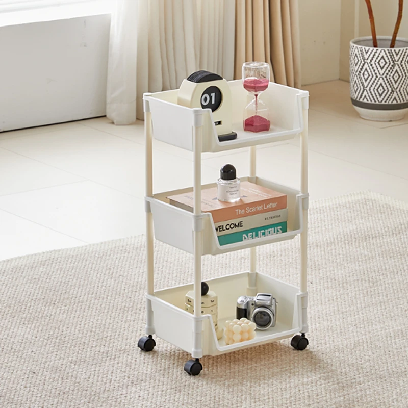 3层书桌儿童置物架收纳储物架移动推车落地多层简约现代客厅书架